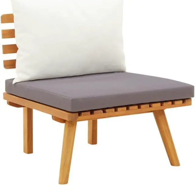 Alt view image 8 of 10 - vidaXL 4 Piece Patio Lounge Set with Cushions Solid Acacia Wood