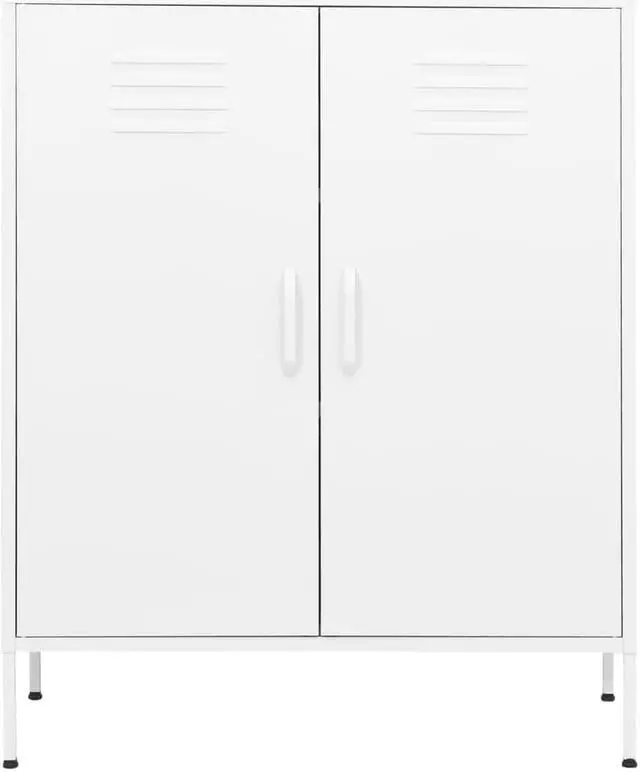 Alt view image 3 of 15 - vidaXL Storage Cabinet White 31.5"x13.8"x40" Steel