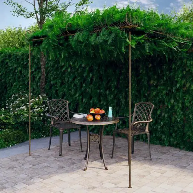Alt view image 4 of 10 - vidaXL Garden Rose Arch Antique Brown 9.8'x9.8'x8.2' Iron