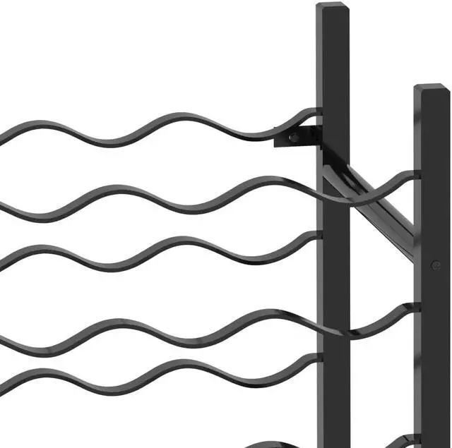 Alt view image 9 of 13 - vidaXL Wine Rack for 48 Bottles Black Metal