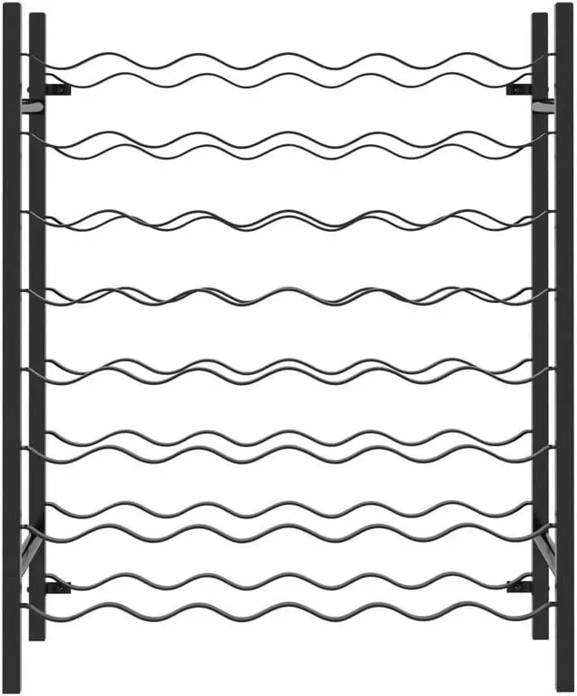 Alt view image 8 of 13 - vidaXL Wine Rack for 48 Bottles Black Metal