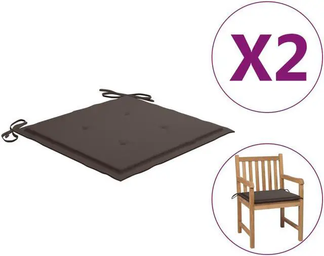 Alt view image 10 of 15 - vidaXL Garden Chair Cushions 2 pcs Taupe 50x50x4 cm Oxford Fabric