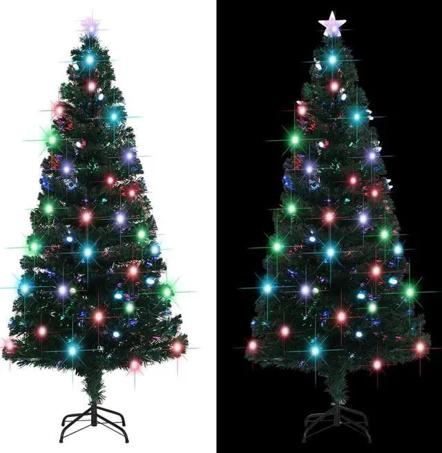 Alt view image 8 of 13 - vidaXL Artificial Christmas Tree with Stand/LED 59.1" Fiber Optic