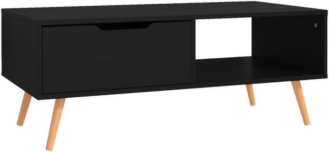 Alt view image 2 of 14 - vidaXL Coffee Table Black 39.4"x19.5"x16.9" Engineered Wood