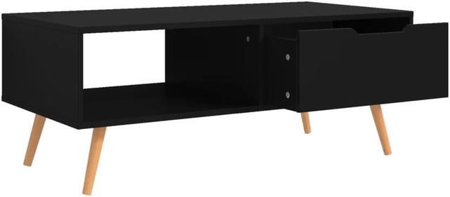 Alt view image 3 of 14 - vidaXL Coffee Table Black 39.4"x19.5"x16.9" Engineered Wood
