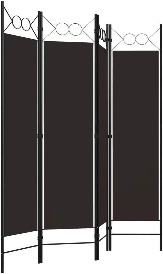Alt view image 8 of 12 - vidaXL 4-Panel Room Divider Brown 63"x70.9"