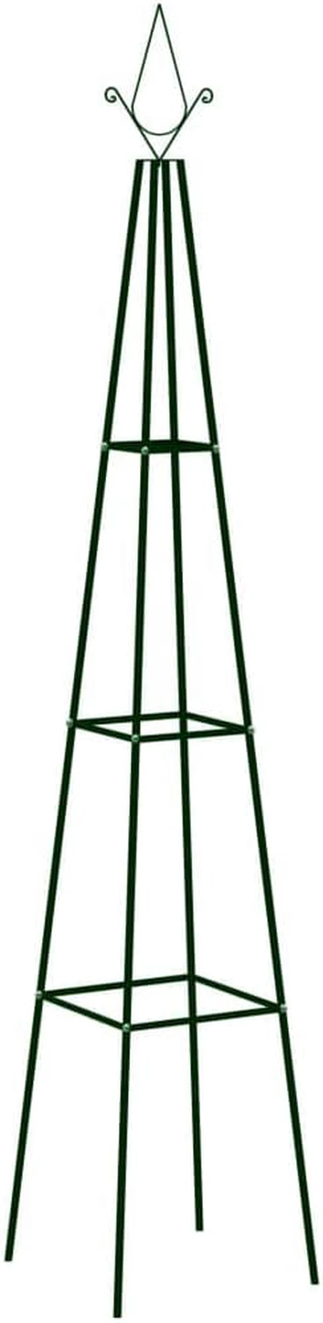 Alt view image 6 of 10 - vidaXL Garden Climbing Plant Racks 2 pcs Dark Green 13.8"x13.8"x76.8" Iron