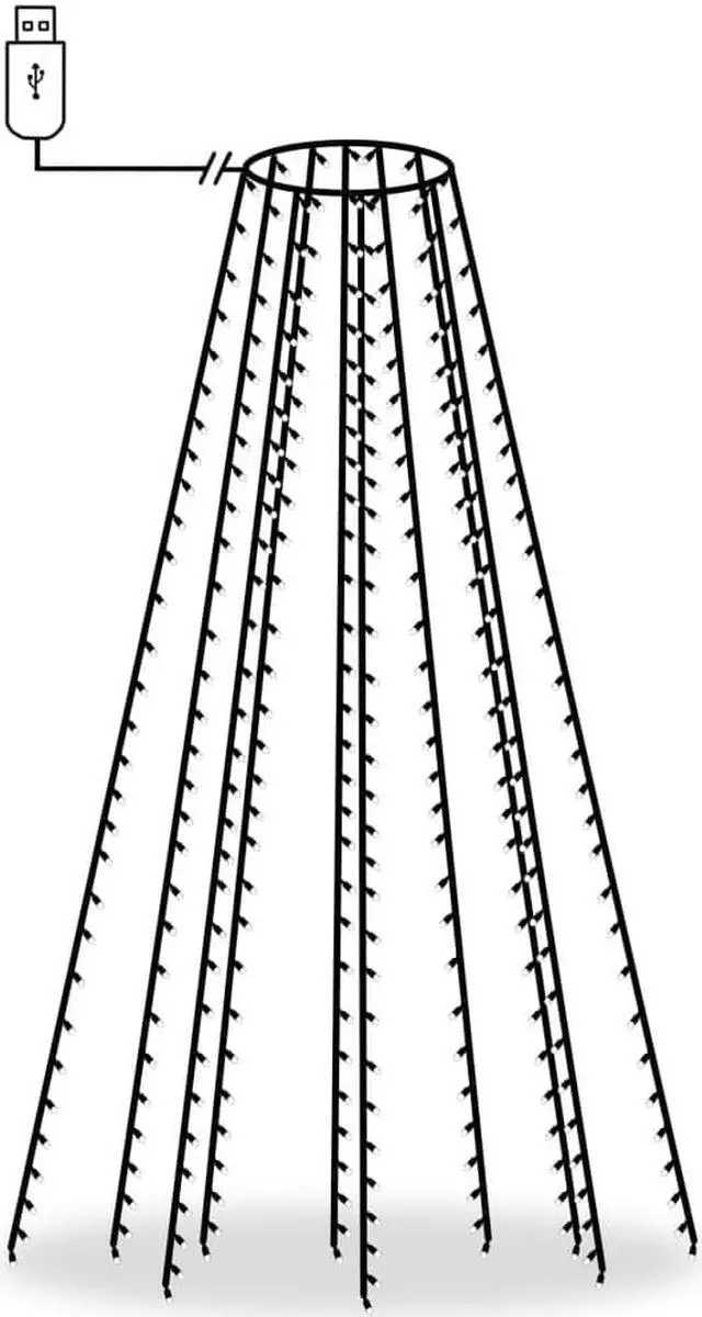 Alt view image 5 of 14 - vidaXL Tree Light Xmas Tree Lights for Indoor and Outdoor LED Net Light 118.1"