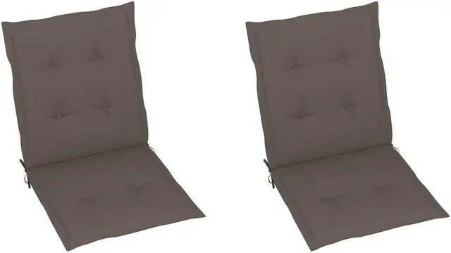 Alt view image 10 of 14 - vidaXL Chair Cushion 2 Pcs Outdoor Patio Chair Cushion Pad Taupe Oxford Fabric