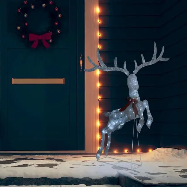 Alt view image 14 of 17 - vidaXL Christmas Flying Reindeer Pre-Lit Christmas Lighting White Cold White