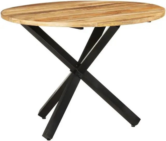 Alt view image 5 of 15 - vidaXL Dining Table Round 39.3"x39.3"x29.5" Rough Mango Wood