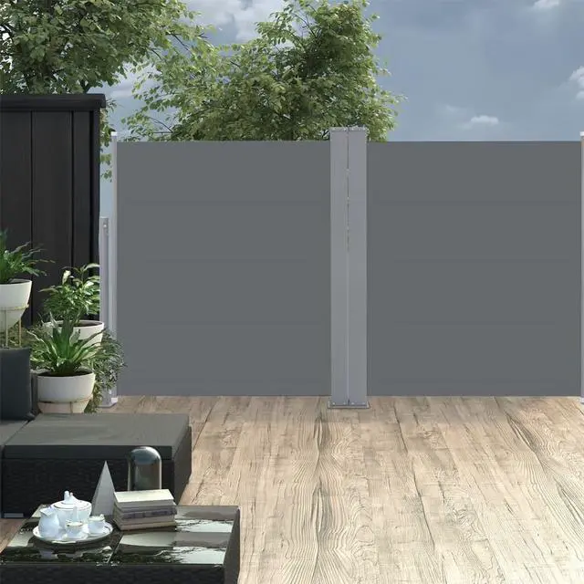 Alt view image 8 of 13 - vidaXL Retractable Side Awning Folding Privacy Screen Anthracite 55.1"x236.2"