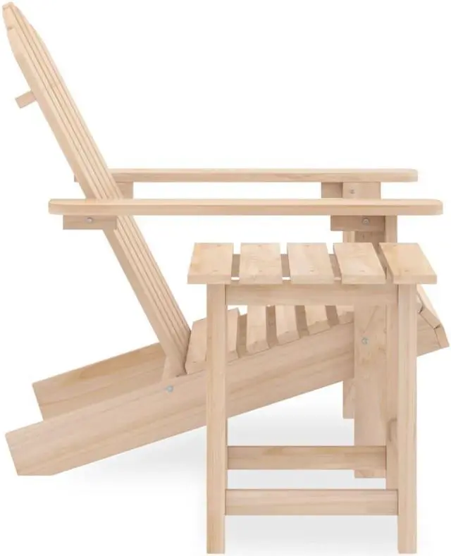Alt view image 7 of 15 - vidaXL Patio Adirondack Chair with Table Solid Fir Wood