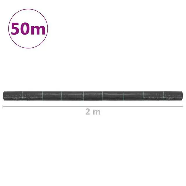 Alt view image 14 of 14 - vidaXL Weed Membrane Landscape Fabric Weed Control Cloth PP 6.6'x164' Black