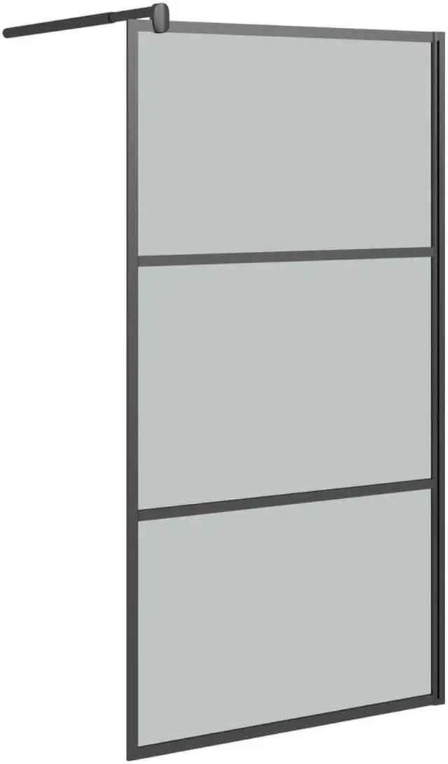 Alt view image 8 of 12 - vidaXL Walk-in Shower Wall 39.4"x76.8" Dark ESG Glass Black