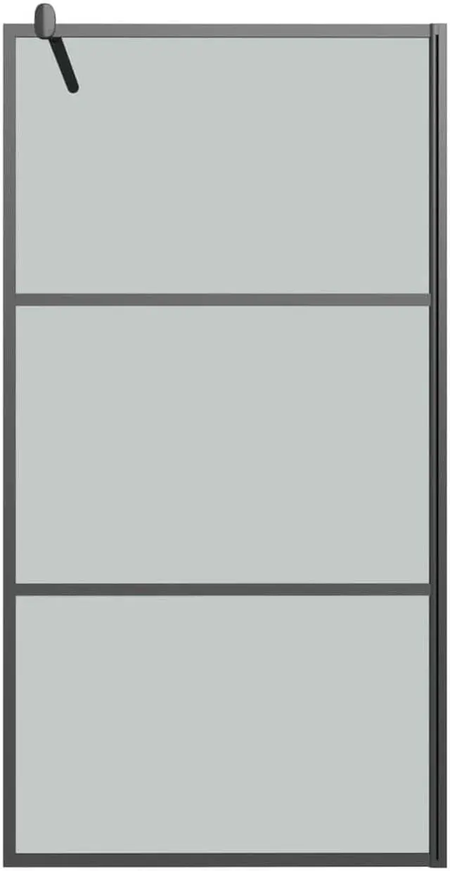 Alt view image 9 of 12 - vidaXL Walk-in Shower Wall 39.4"x76.8" Dark ESG Glass Black