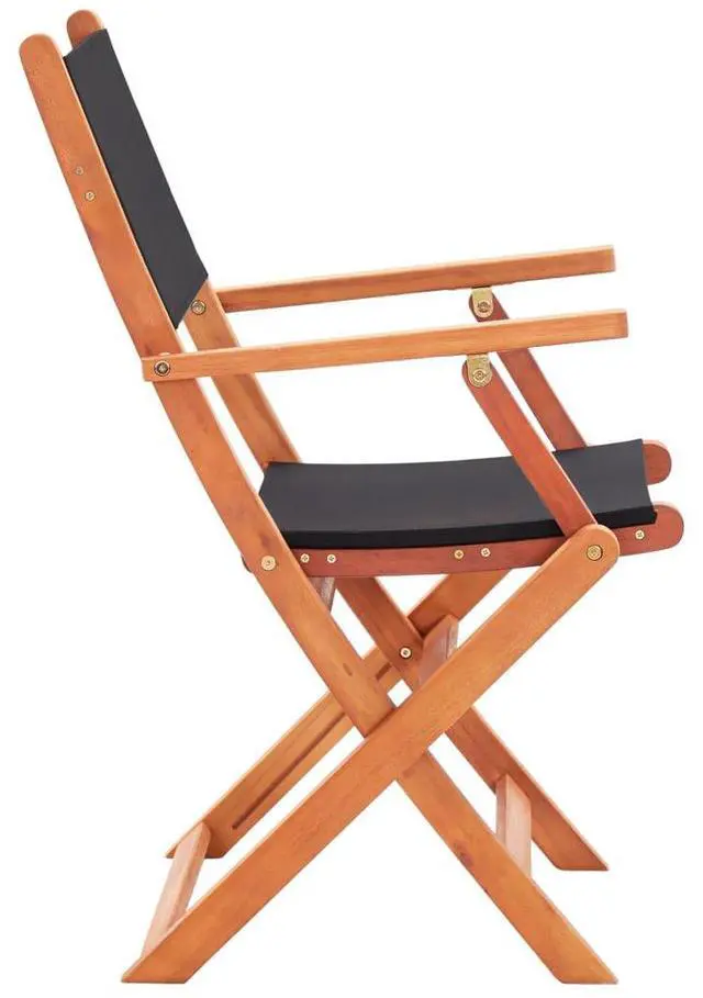 Alt view image 16 of 17 - vidaXL Patio Folding Chairs 2 Pcs Garden Chair Solid Wood Eucalyptus&Textilene