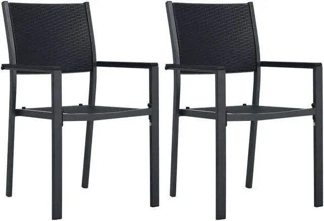 Alt view image 9 of 12 - vidaXL 3 Piece Patio Dining Set Black