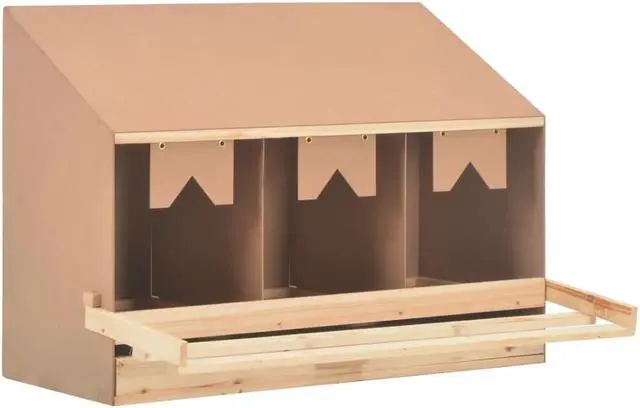 Main image of vidaXL Chicken Laying Nest 3 Compartments 36.6"x15.7"x25.6" Solid Pine Wood