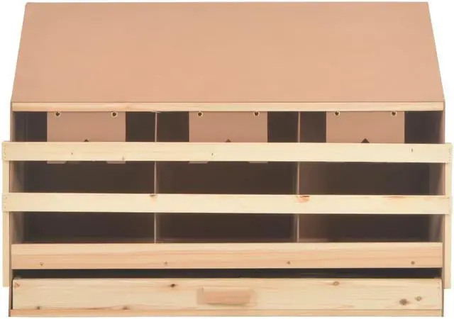 Alt view image 5 of 11 - vidaXL Chicken Laying Nest 3 Compartments 36.6"x15.7"x25.6" Solid Pine Wood