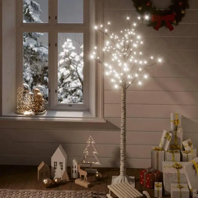 Alt view image 13 of 17 - vidaXL Christmas Tree 156 LEDs 4.9' Cold White Willow Indoor Outdoor