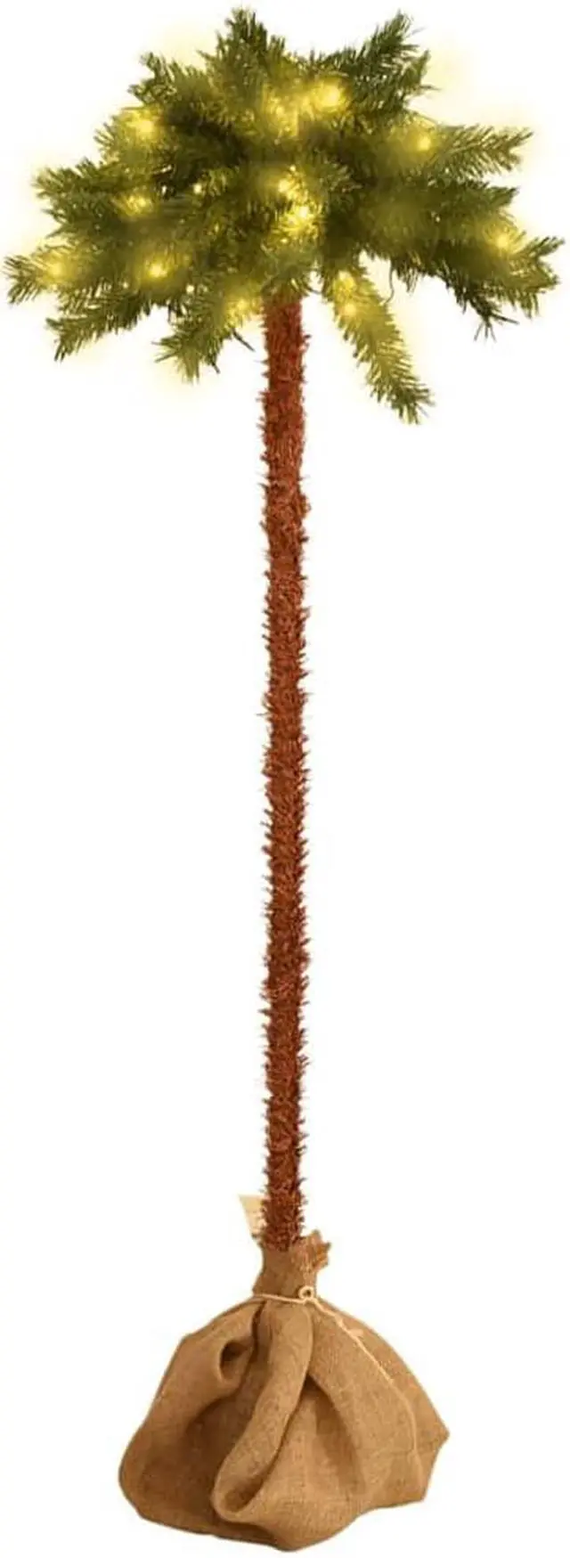 Alt view image 7 of 16 - vidaXL Artificial Palm Tree with LEDs 59.1"