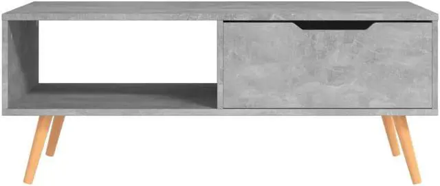 Alt view image 2 of 15 - vidaXL Coffee Table Concrete Gray 39.4"x19.5"x16.9" Engineered Wood