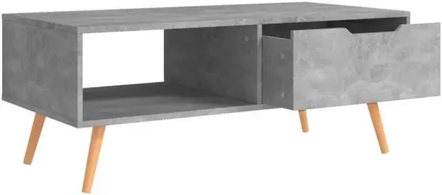 Alt view image 4 of 15 - vidaXL Coffee Table Concrete Gray 39.4"x19.5"x16.9" Engineered Wood