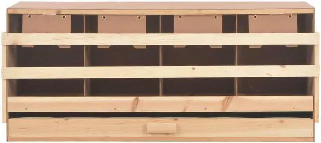 Alt view image 5 of 11 - vidaXL Chicken Laying Nest 4 Compartments 41.7"x15.7"x17.7" Solid Pine Wood