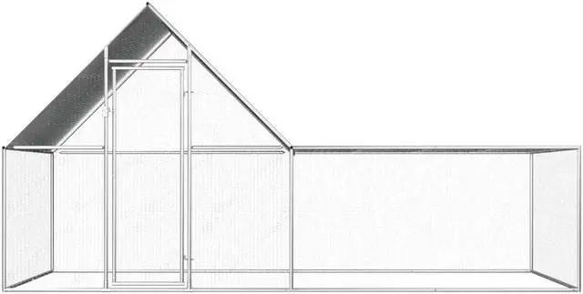 Alt view image 5 of 9 - vidaXL Chicken Coop 13.1'x6.6'x6.6' Galvanized Steel