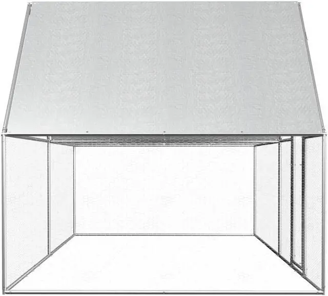 Alt view image 6 of 9 - vidaXL Chicken Coop 13.1'x6.6'x6.6' Galvanized Steel
