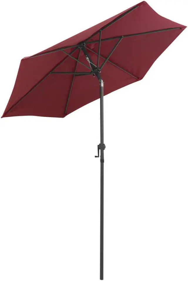 Alt view image 7 of 16 - vidaXL Parasol Burgundy 78.7"x83.1" Aluminum