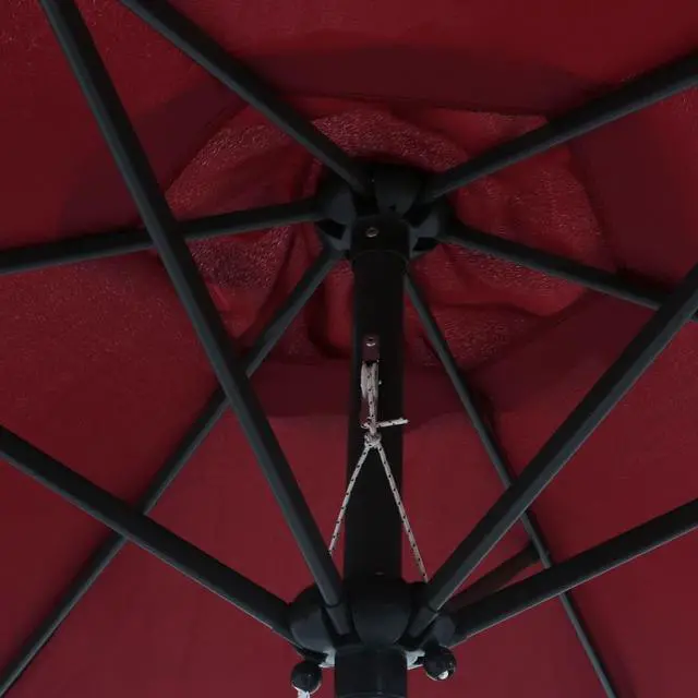 Alt view image 9 of 16 - vidaXL Parasol Burgundy 78.7"x83.1" Aluminum
