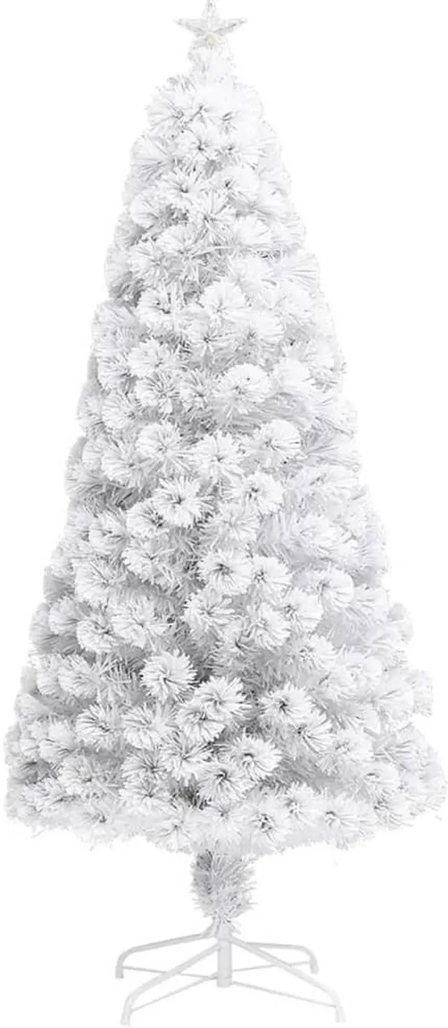 Alt view image 14 of 18 - vidaXL Artificial Christmas Tree with LED White 59.1" Fiber Optic