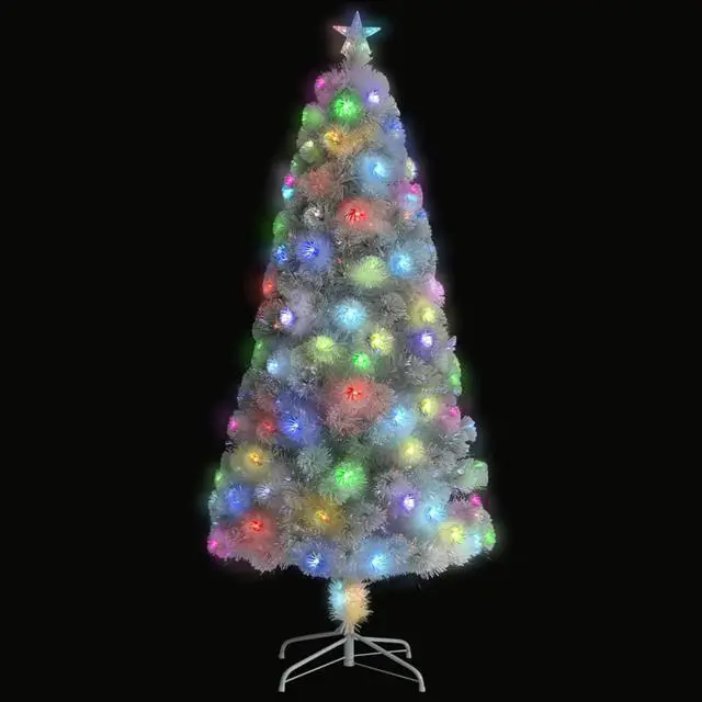 Alt view image 15 of 18 - vidaXL Artificial Christmas Tree with LED White 59.1" Fiber Optic
