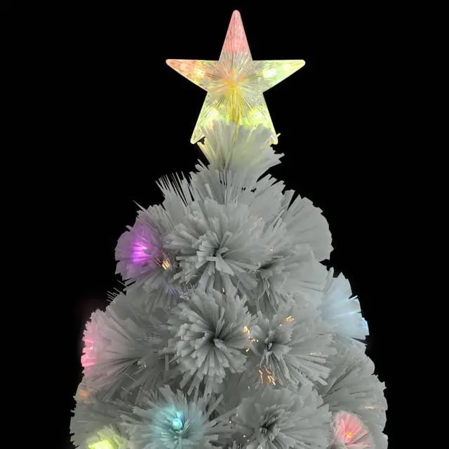 Alt view image 16 of 18 - vidaXL Artificial Christmas Tree with LED White 59.1" Fiber Optic
