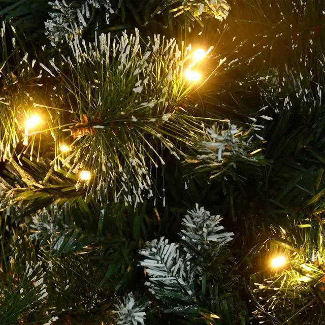 Alt view image 9 of 16 - vidaXL Artificial Pre-lit Christmas Tree with Stands Decoration Green PVC