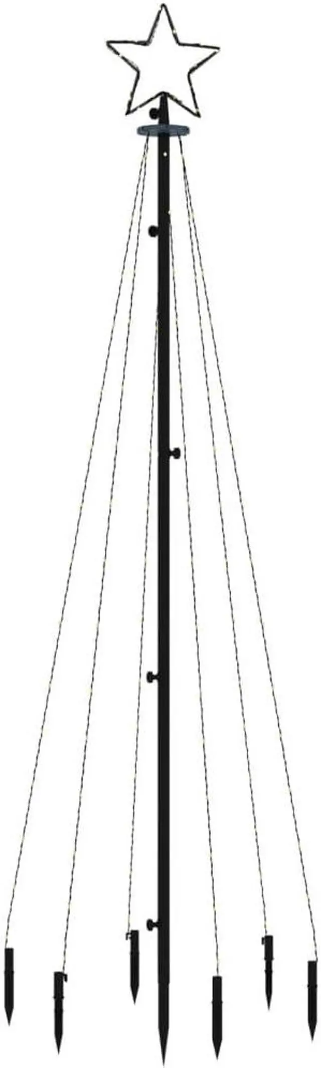 Alt view image 3 of 15 - vidaXL Christmas Tree with Spike Cold White 108 LEDs 6 ft