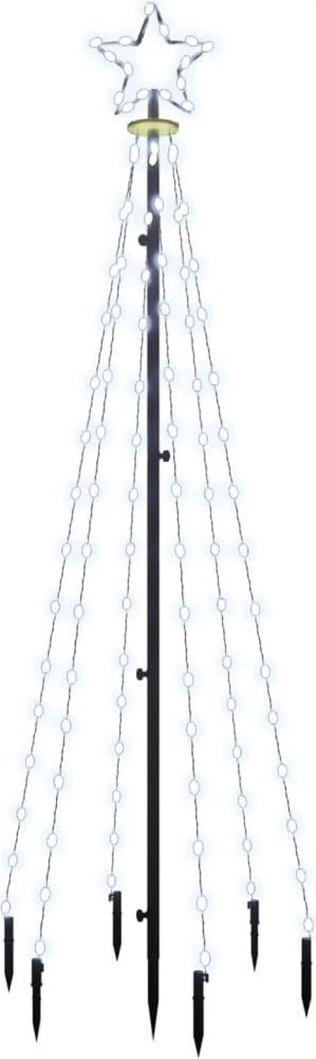 Alt view image 2 of 15 - vidaXL Christmas Tree with Spike Cold White 108 LEDs 6 ft