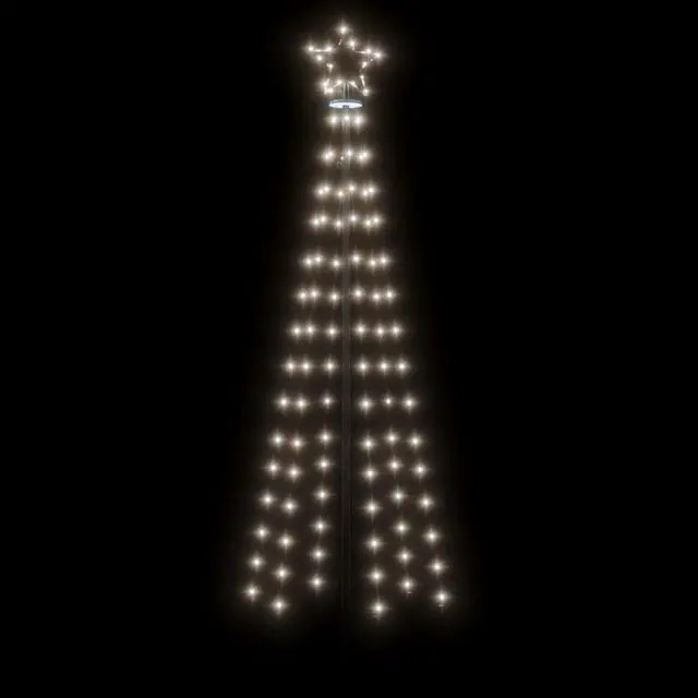 Alt view image 4 of 15 - vidaXL Christmas Tree with Spike Cold White 108 LEDs 6 ft