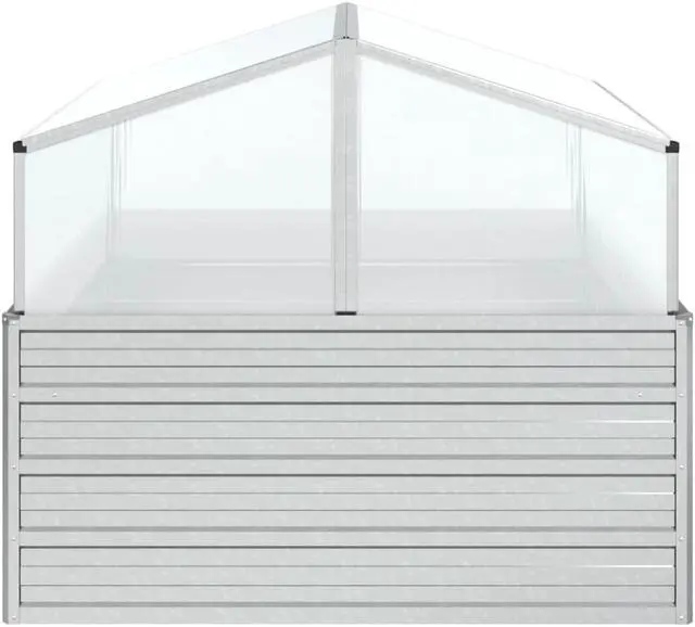 Alt view image 11 of 18 - vidaXL Cold Frame Raised Garden Bed with Cover Greenhouse Galvanized Steel