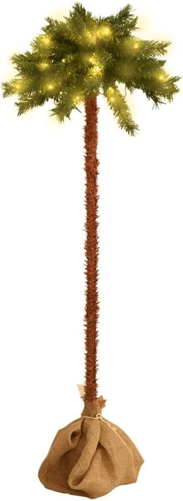 Alt view image 7 of 16 - vidaXL Artificial Palm Tree with LEDs 70.9"