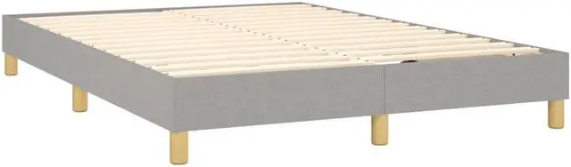 Alt view image 16 of 20 - vidaXL Bed Frame Light Grey 100% polyester fabric, plywood, engineered wood