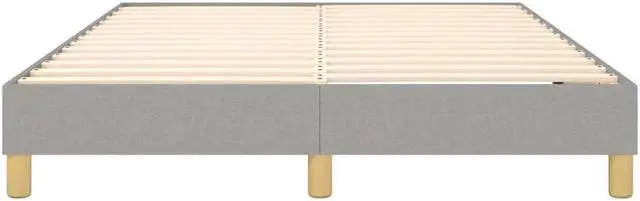Alt view image 17 of 20 - vidaXL Bed Frame Light Grey 100% polyester fabric, plywood, engineered wood