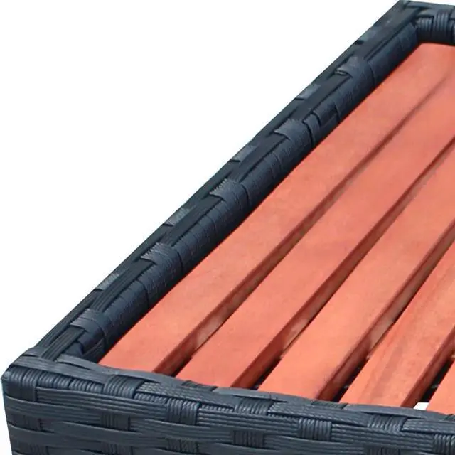 Alt view image 13 of 16 - vidaXL Spa Step Poly Rattan Black Deck Patio Hot Tub Bathtub Pool Footstep