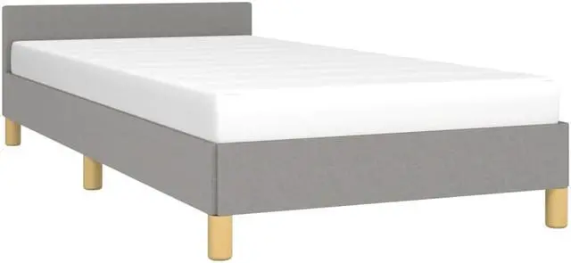 Alt view image 9 of 18 - vidaXL Bed Frame with Headboard Light Gray 39.4"x79.9" Twin XL Fabric