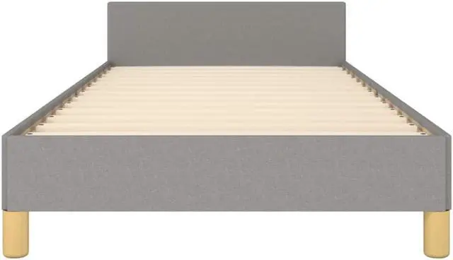Alt view image 11 of 18 - vidaXL Bed Frame with Headboard Light Gray 39.4"x79.9" Twin XL Fabric