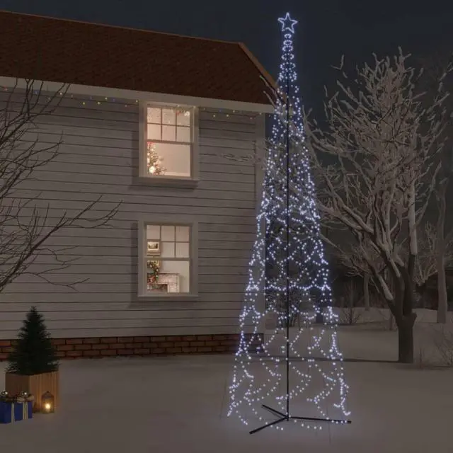 Alt view image 9 of 16 - vidaXL Christmas Cone Tree Cold White 3000 LEDs 90.6"x315"