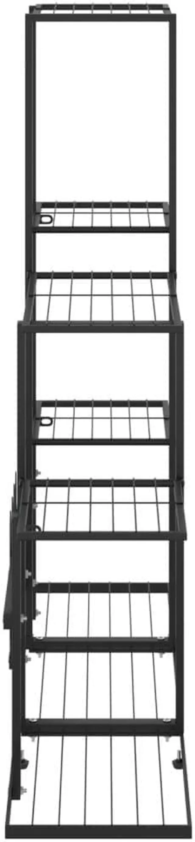 Alt view image 9 of 13 - vidaXL Flower Stand 37.2"x9.8"x34.6" Black Metal