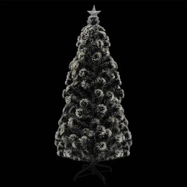 Alt view image 6 of 16 - vidaXL Pre-lit Christmas Tree Xmas Tree Decoration Green and White Fiber Optic